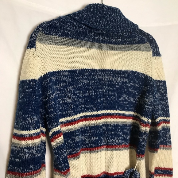 Vintage Catalina Womens Striped Wool Angora Button Up Shawl Sweater Cardigan L - Picture 8 of 11